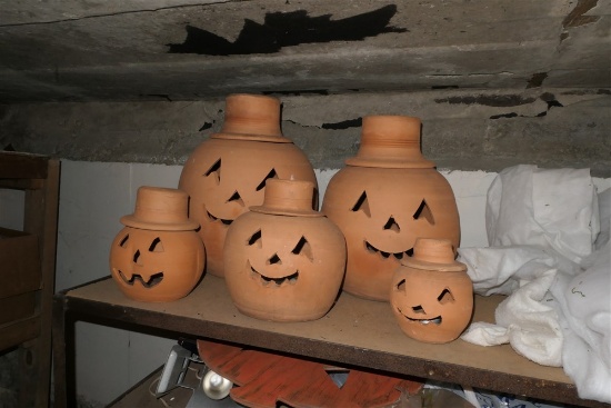 Group Lot of Ceramic Vintage Halloween Pumpkins