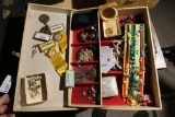 Jewelry Box filled with vintage costume jewelry