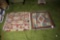 2 Vintage square Middle Eastern or Persian hand knotted rug or carpets