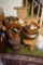 Wooden bowls, carvings and stands lot