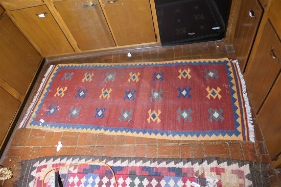 Long Persian or Middle Eastern hand knotted rug or carpet
