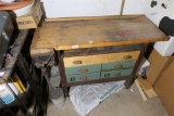 Nice Antique Industrial Workbench