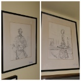 Pair of Original Lithograph Prints by Alberto Giacometti