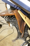 Antique School Desk with Fancy Metal Work