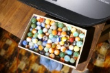 Box of vintage marbles