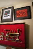 Steampunk Framed Train + 2 framed art pieces