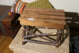 Amish Hickory Twig Made Bench or Footstool