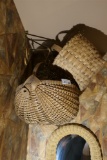 Group of baskets located in bathroom