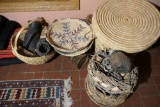 Group lot of assorted antique and vintage baskets