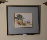 Framed watercolor by Ellsworth P Smith