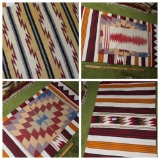 Group of 4 Wool Mexican Rugs - numerous patterns