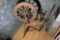 Antique unusually small, complete spinning wheel
