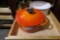 Le Creuset Lidded Pot or saucepan t in Orange Enamel