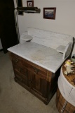 Antique Marble Topped Cabinet