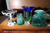 Group lot of 4 pieces antique glass
