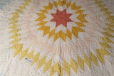 Vintage starburst pattern hand stitched quilt