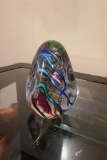 Vintage glass paperweight - Signed