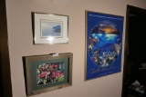 Group lot of 3 framed pieces