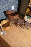 Baskets and stools lot