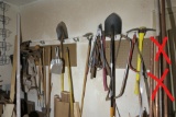 Misc. Hand tools hanging on wall