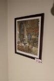 Signed print of a courtyard