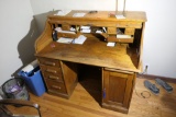 Antique Oak Roll Top Desk