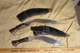 2 Larger Vintage Gurkha Kukri Knives in Sheaths