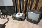 Older TV, printer, flat TV lot