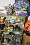 Wooden SHelf, books, caution tape, Apple software etc lot