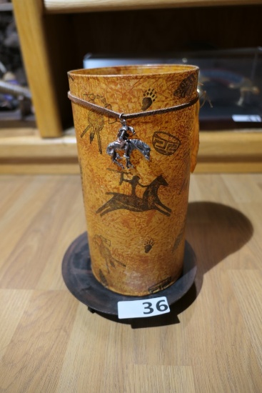 Native American Themed Candle Holder