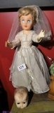 Vintage doll and doll head