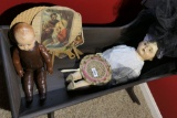 Dolls, advertising fans etc in Bassinet