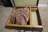 Nice Antique Folding Casket Stand with Drape in Case