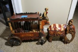 Antique style large Circus Wagon w/Clown driver
