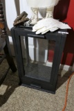 Black display cabinet with glass