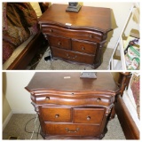 Pair of solid wood nightstand tables