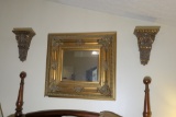 Large decorative mirror plus sconces