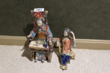 2 Chinese ceramic pieces painter and lady