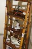 3 Shelves of assorted Asian Items, ceramics