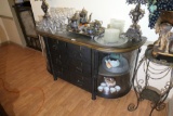 Nice Arhaus metal curved glass bar with drawers