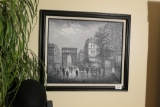 French Scene Painting in Blacks, Greys