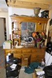 Large Oak Bedroom Dresser with Mirror