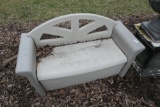 Plastic bench with storage in seat