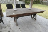 Fine Industrial Large Dining Table Metal Base