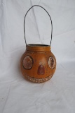 1930s Glass Halloween Jack-O-Lantern Candy Container
