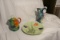 Group lot 3 pieces of Majolica Pottery Including Owl