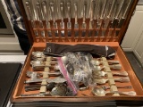 Group of Nicer Silver plate Flatware in Case