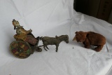 Lehmann Toy Clown in Cart + Wind up Bear