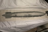 Nice Antique Large Yard Long Illustration of Airship USS Akron