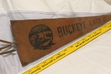 Antique Leather Buckeye Lake Pennant w/Indian